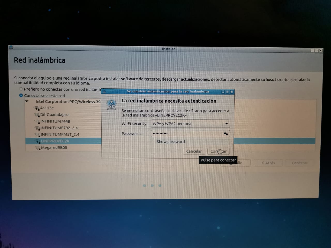 Procedimiento de instalación de Windows.