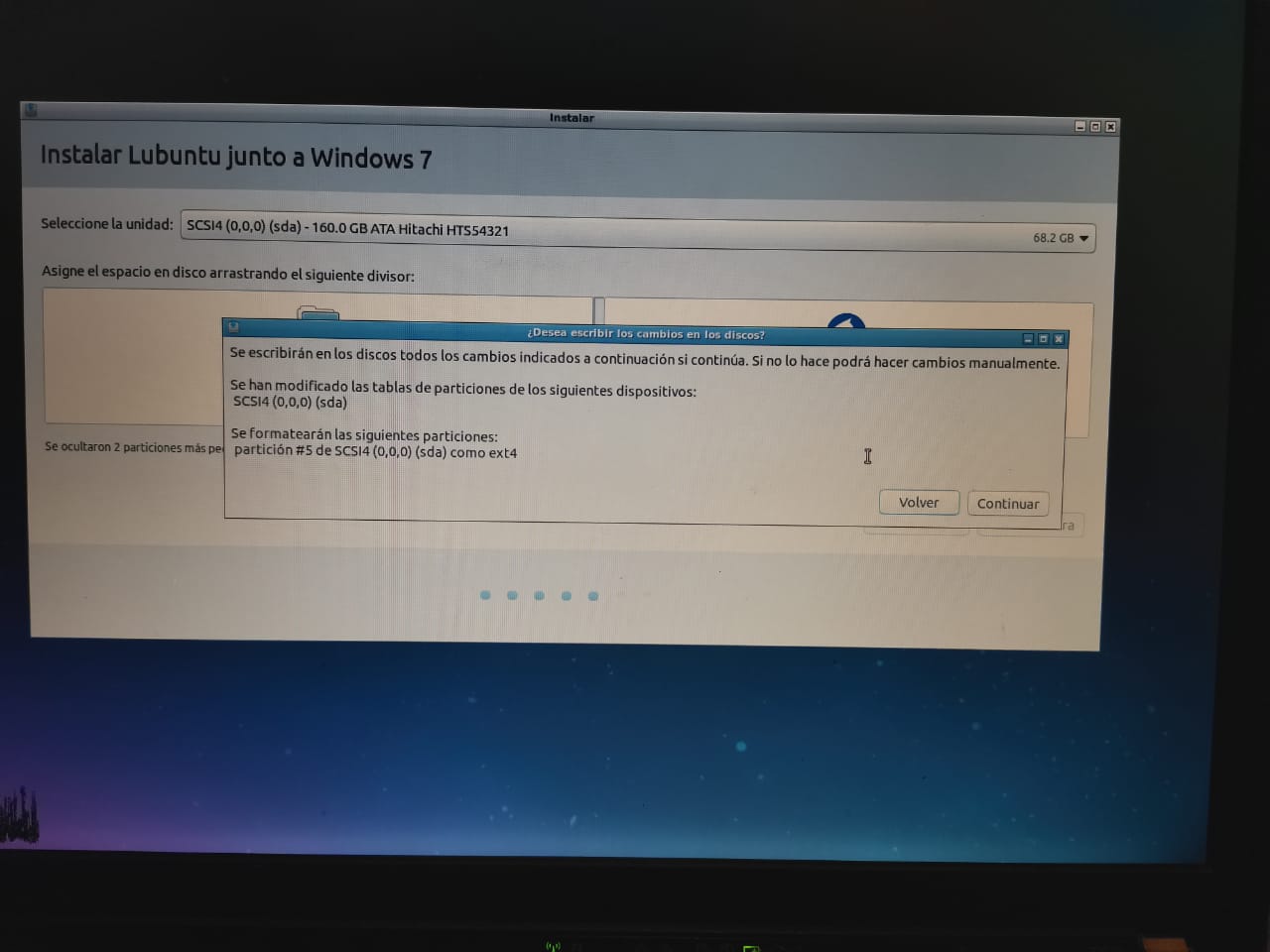 Procedimiento de instalación de Windows.