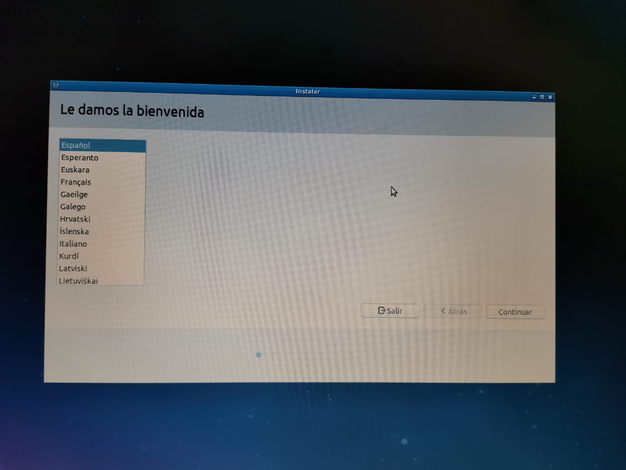 Procedimiento de instalación de Windows.