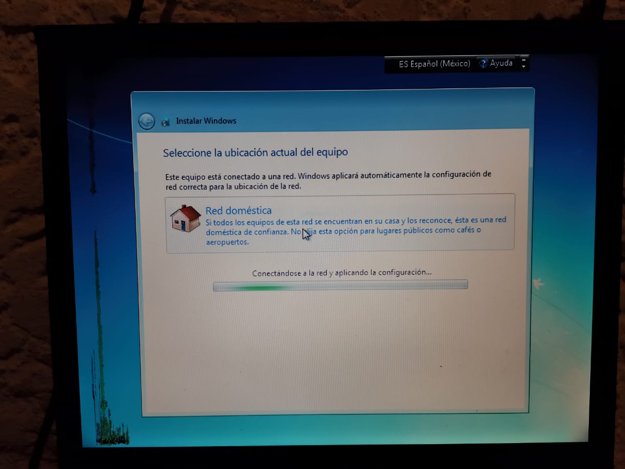 Procedimiento de instalación de Windows.