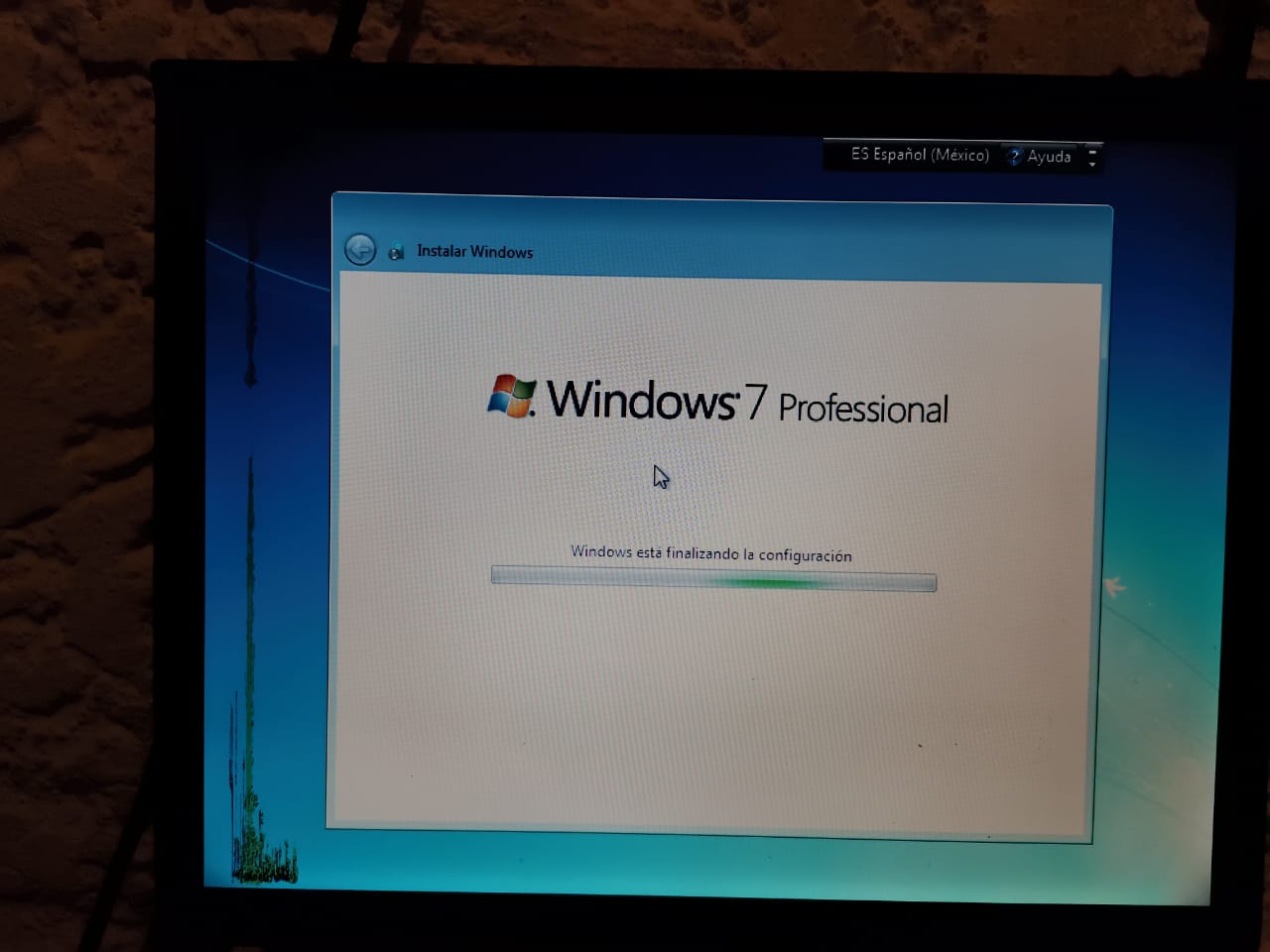 Procedimiento de instalación de Windows.