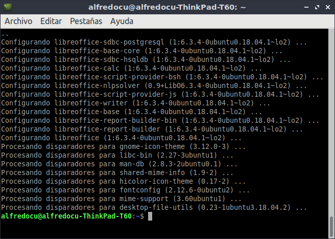 Instalar LibreOffice en Windows y el Linux.