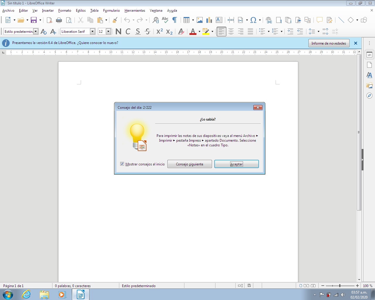 Instalar LibreOffice en Windows y el Linux.