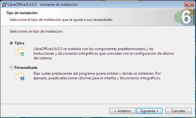 Instalar LibreOffice en Windows y el Linux.