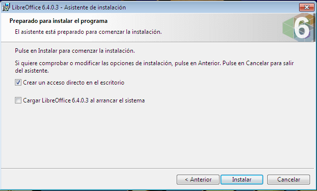 Instalar LibreOffice en Windows y el Linux.