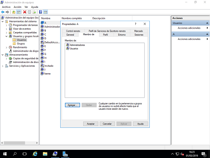 Usuarios en Windows Server